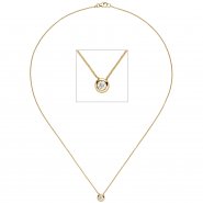 JOBO Collier Kette mit Anh�nger 585 Gold Gelbgold 1 Diamant Brillant 45 cm