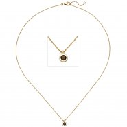 JOBO Collier Kette mit Anh�nger 585 Gold Gelbgold 1 Rauchquarz 45 cm Halskette