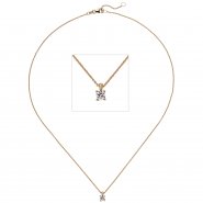 JOBO Collier Kette mit Anh�nger 585 Gold Rotgold 1 Diamant Brillant 0,25 ct. 45 cm