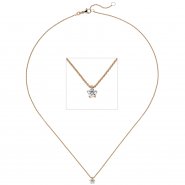 JOBO Collier Kette mit Anh�nger 585 Gold Rotgold 1 Diamant Brillant 0,25 ct. 45 cm