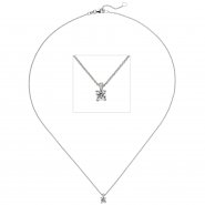 JOBO Collier Kette mit Anh�nger 585 Gold Wei�gold 1 Diamant Brillant 0,15 ct. 45 cm