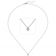 JOBO Collier Kette mit Anh�nger 585 Gold Wei�gold 1 Diamant Brillant 0,15 ct. 45 cm