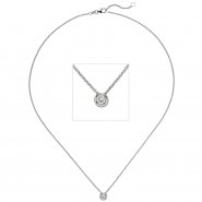 JOBO Collier Kette mit Anh�nger 585 Gold Wei�gold 1 Diamant Brillant 0,25 ct. 45 cm