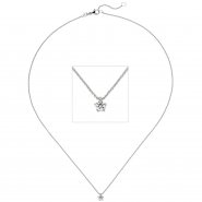 JOBO Collier Kette mit Anh�nger 585 Gold Wei�gold 1 Diamant Brillant 0,25 ct. 45 cm