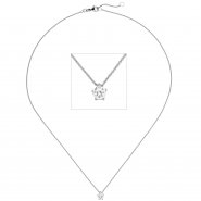 JOBO Collier Kette mit Anh�nger 585 Gold Wei�gold 1 Diamant Brillant 0,50 ct. 45 cm