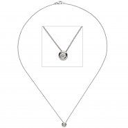 JOBO Collier Kette mit Anh�nger 585 Gold Wei�gold 1 Diamant Brillant 45 cm