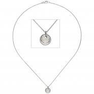 JOBO Collier Kette mit Anh�nger 585 Gold Wei�gold 15 Diamanten Brillanten 43 cm