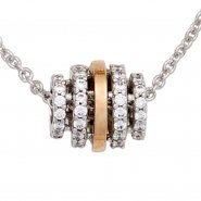 JOBO Collier Kette mit Anh�nger 585 Gold bicolor 64 Diamanten Brillanten 45 cm