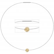 JOBO Collier Kette mit Anh�nger aus Edelstahl mit 585 Gold kombiniert matt 42 cm