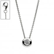 JOBO Collier Kette mit Anh�nger rund 925 Sterling Silber 1 Zirkonia 42 cm Silberkette