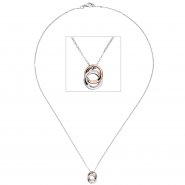JOBO Collier Kette mit Anh�nger 375 Gold Wei�gold Rotgold bicolor 45 cm Halskette