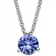 JOBO Collier Kette mit Anh�nger 585 Gold Wei�gold 1 Tansanit blau 42 cm Halskette