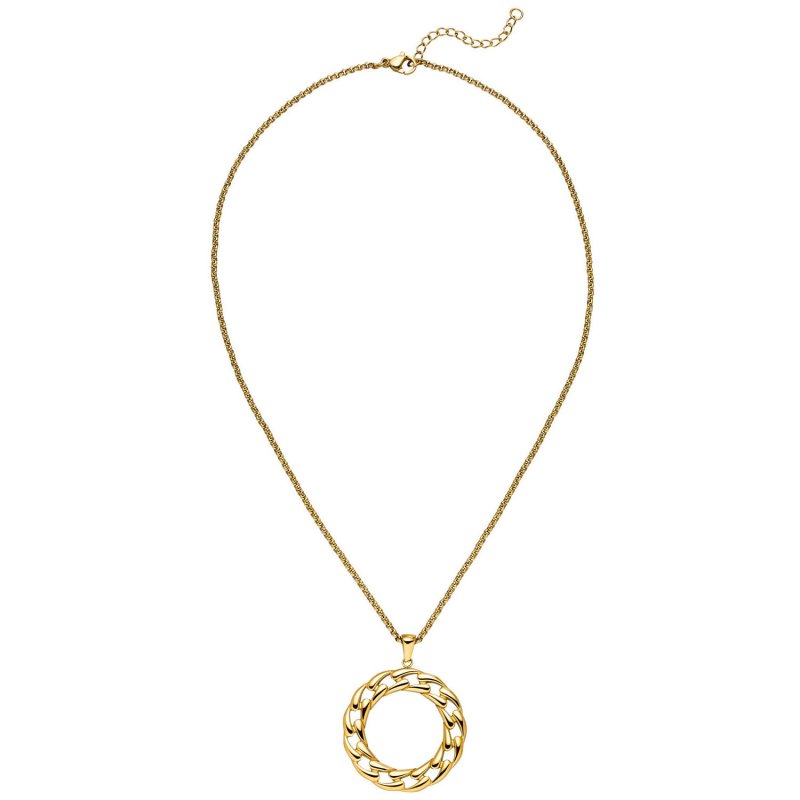 JOBO Collier Kette mit Anh�nger Edelstahl goldfarben beschichtet 46 cm