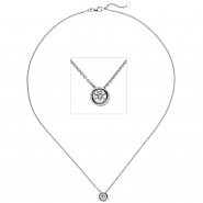 JOBO Colllier Kette mit Anh�nger 585 Gold Wei�gold 1 Diamant Brillant 0,5 ct. 45 cm