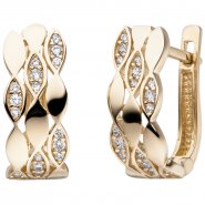 JOBO Creolen 333 Gold Gelbgold 32 Zirkonia Ohrringe