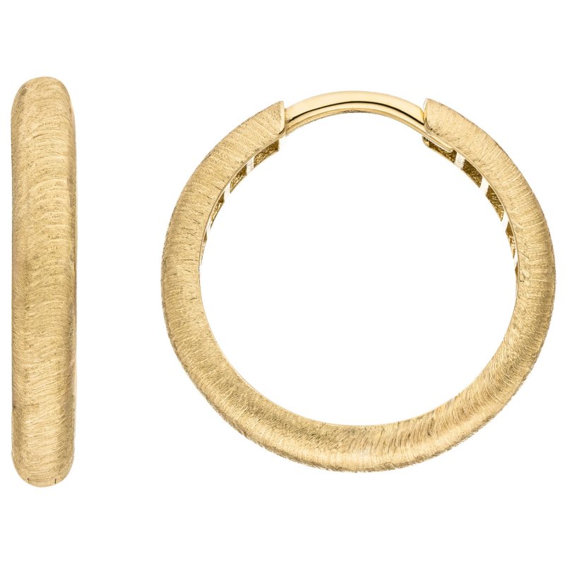 JOBO Creolen 333 Gold Gelbgold mattiert Ohrringe Goldcreolen Goldohrringe