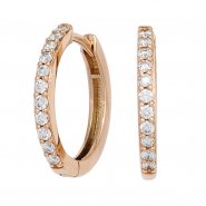 JOBO Creolen 585 Gold Rotgold 22 Diamanten Brillanten Ohrringe Diamantcreolen