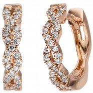 JOBO Creolen 585 Gold Rotgold 56 Diamanten Brillanten 0,26 ct. Ohrringe