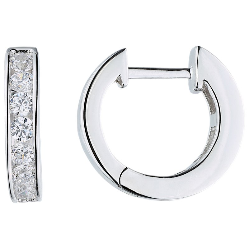 JOBO Creolen 925 Sterling Silber 16 Zirkonia Ohrringe