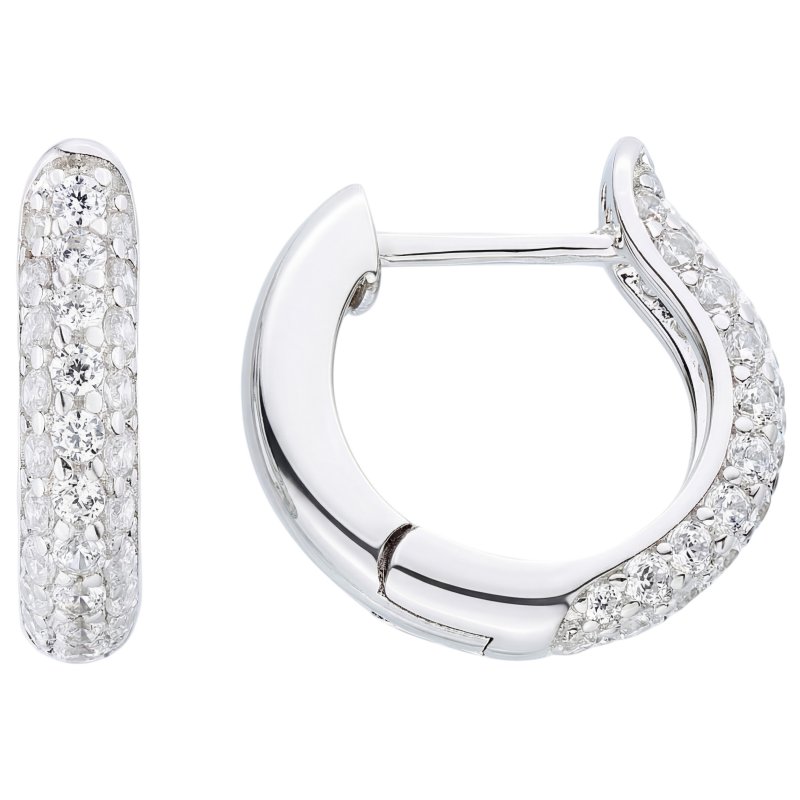 JOBO Creolen 925 Sterling Silber 62 Zirkonia Ohrringe