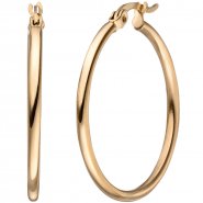 JOBO Creolen Edelstahl ros�goldfarben beschichtet Ohrringe 30 mm