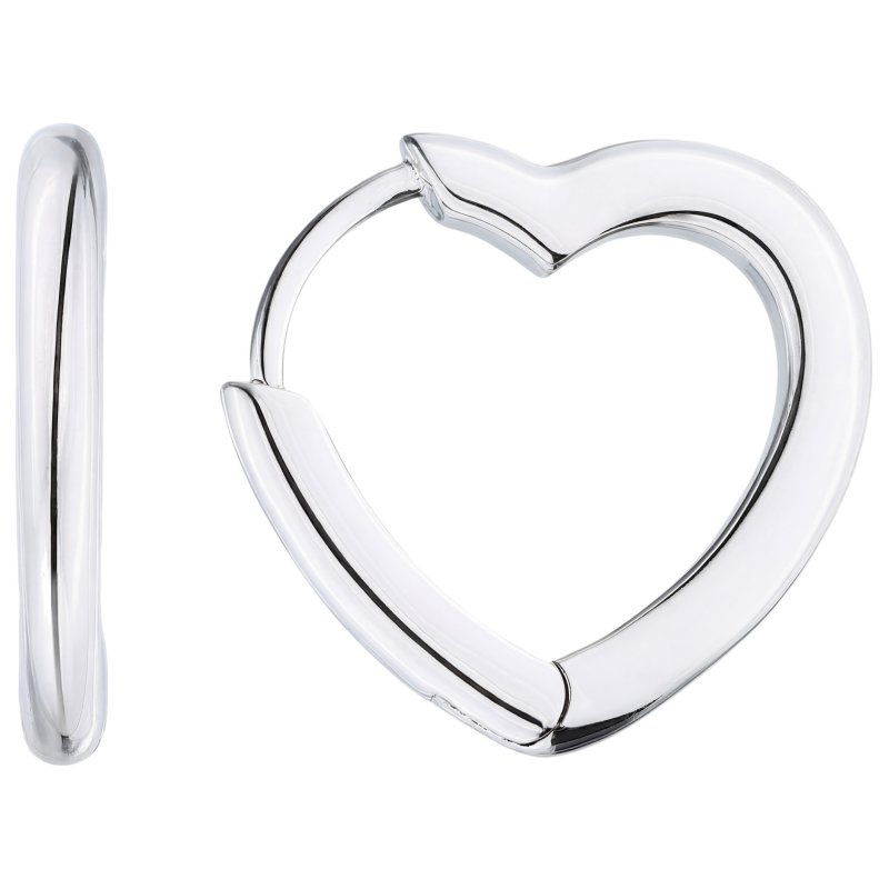 JOBO Creolen Herz 925 Sterling Silber Ohrringe