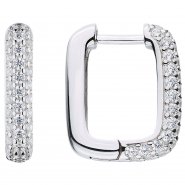 JOBO Creolen Silber mit 74 Zirkonia