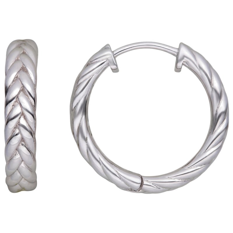 JOBO Creolen geflochten 925 Sterling Silber Ohrringe