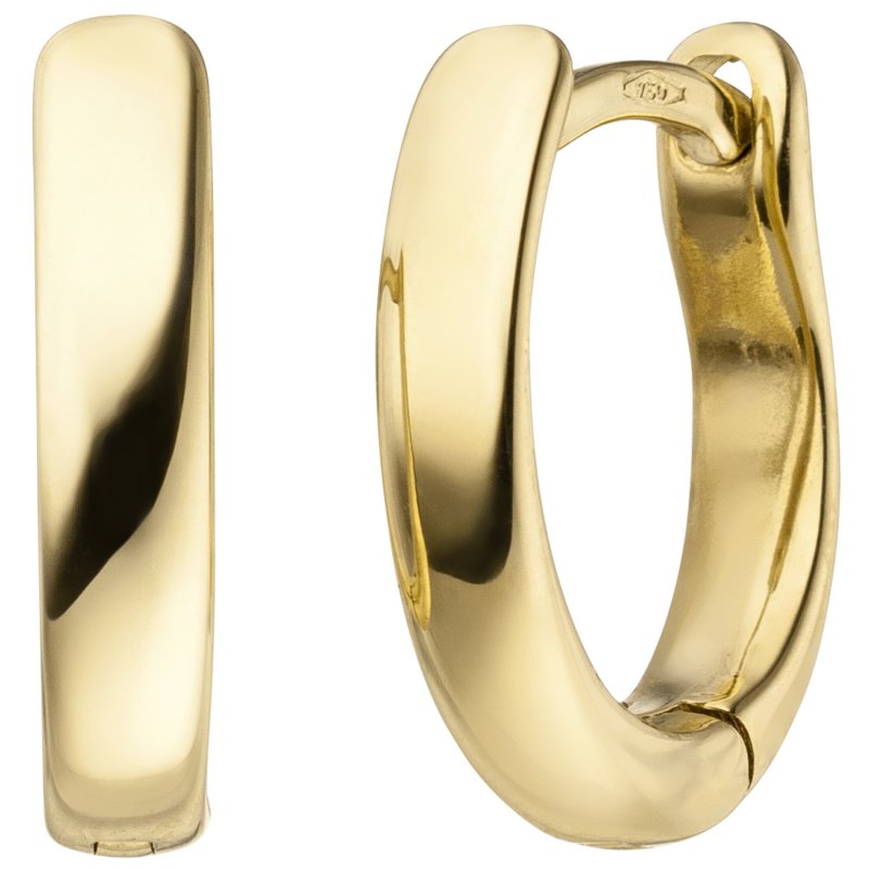 JOBO Creolen oval 750 Gold Gelbgold Ohrringe Goldcreolen Goldohrringe
