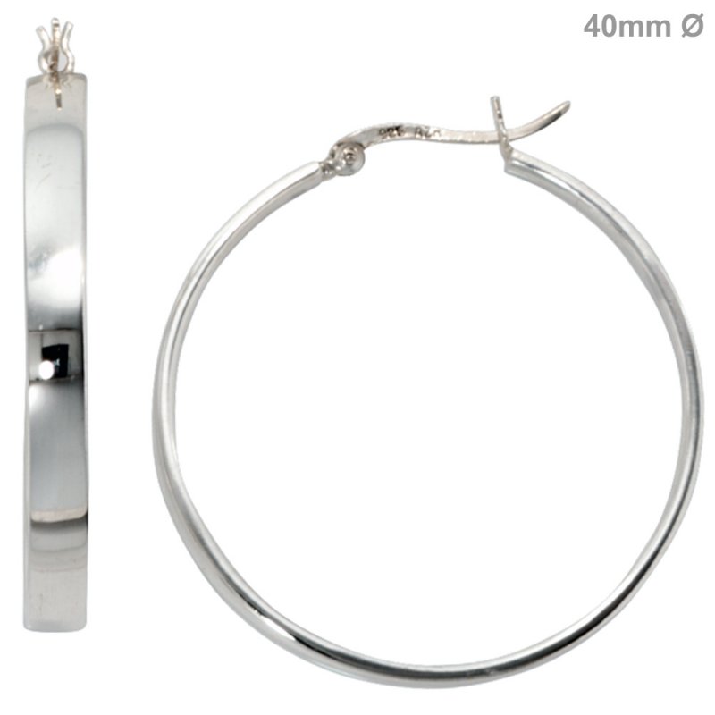 JOBO Creolen rund 925 Sterling Silber Ohrringe Silberohrringe Silbercreolen