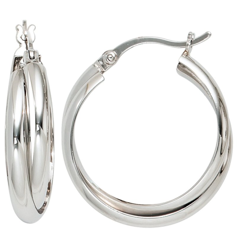 JOBO Creolen rund 925 Sterling Silber Ohrringe Silberohrringe Silbercreolen