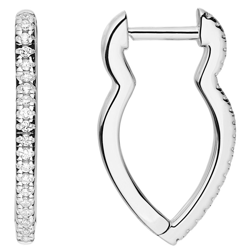 JOBO Creolen spitz 925 Sterling Silber 40 Zirkonia Ohrringe