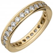 JOBO Damen Memory-Ring 585 Gold Gelbgold mit Diamanten Brillanten rundum