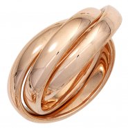 JOBO Damen Ring 3-reihig verschlungen 585 Gold Rotgold Rotgoldring