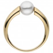 JOBO Damen Ring 333 Gold Gelbgold 1 S��wasser Perle Goldring Perlenring
