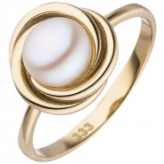 JOBO Damen Ring 333 Gold Gelbgold 1 S��wasser Perle Perlenring