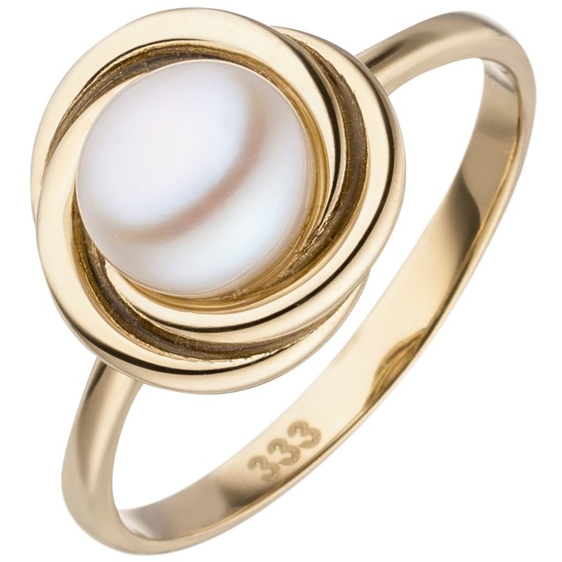 JOBO Damen Ring 333 Gold Gelbgold 1 S��wasser Perle Perlenring