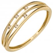 JOBO Damenring 333 Gold mit Zirkonia