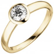 JOBO Damen Ring 585 Gold Gelbgold 1 Diamant Brillant 0,50 ct. Diamantring Solit�r