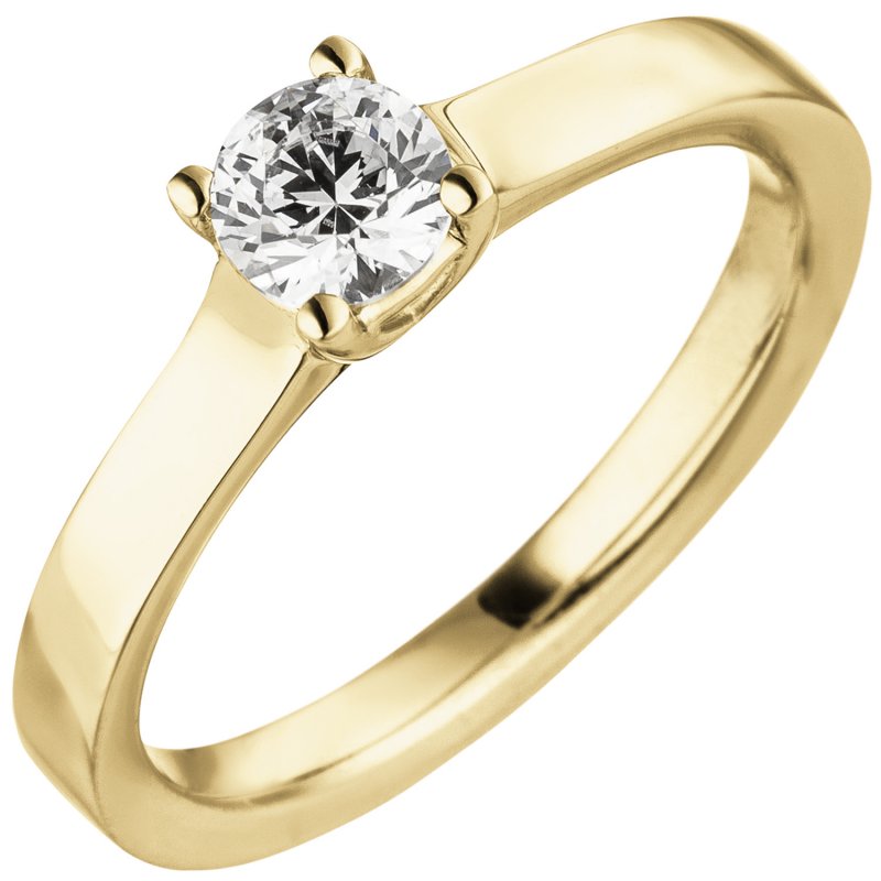 JOBO Damen Ring 585 Gold Gelbgold 1 Diamant Brillant 0,50 ct.Diamantring Solit�r
