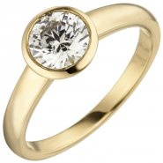 JOBO Damen Ring 585 Gold Gelbgold 1 Diamant Brillant 1,0 ct. Diamantring Solit�r