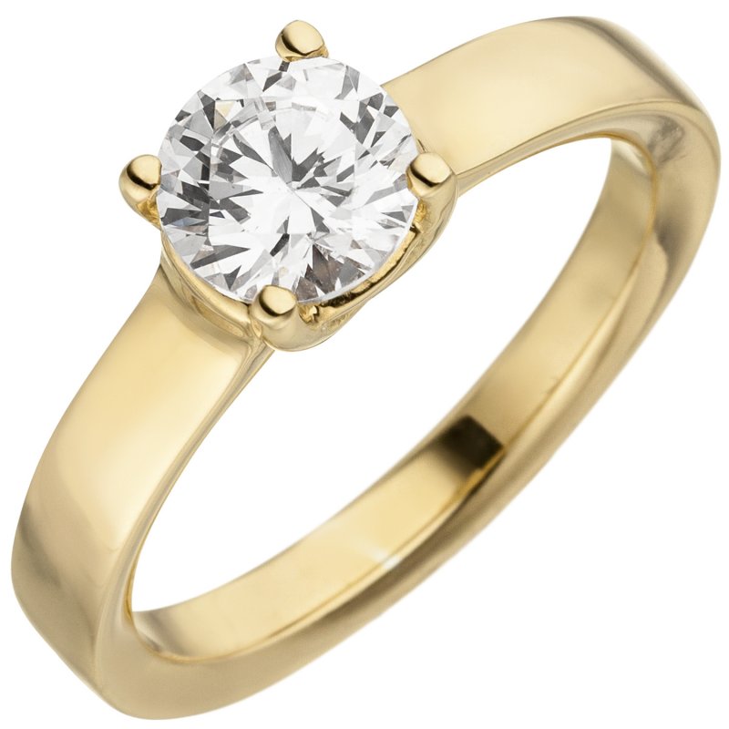 JOBO Damen Ring 585 Gold Gelbgold 1 Diamant Brillant 1,0 ct. Diamantring Solit�r