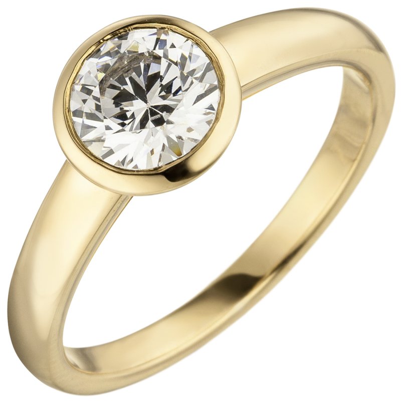 JOBO Damen Ring 585 Gold Gelbgold 1 Diamant Brillant 1,0 ct. Diamantring Solit�r