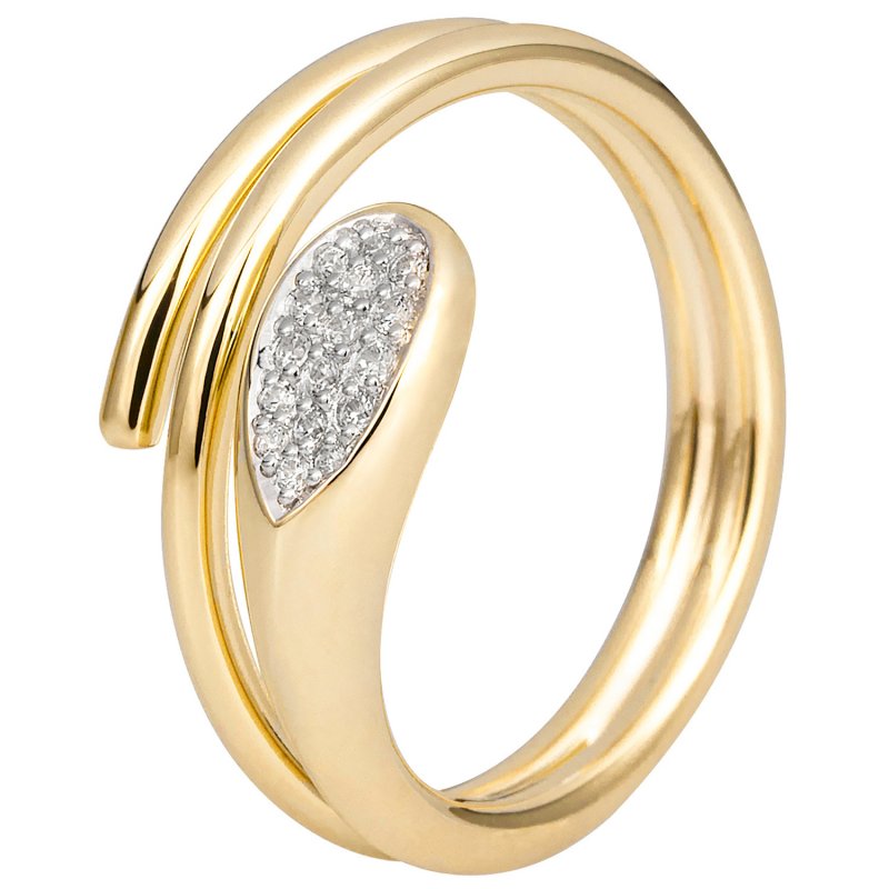 Jobo Damenring 14 Karat Gold – Mit 5 Diamanten, 0,025 Ct, In Hochwertiger Schmuckschachtel