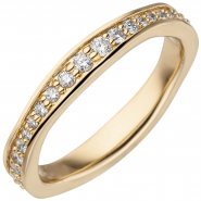 JOBO Damen Ring 585 Gold Gelbgold Diamanten Brillanten rundum