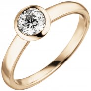 JOBO Damen Ring 585 Gold Rotgold 1 Diamant Brillant 0,50 ct. Diamantring Solit�r