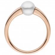 JOBO Damen Ring 585 Gold Rotgold 1 S��wasser Perle Goldring Perlenring