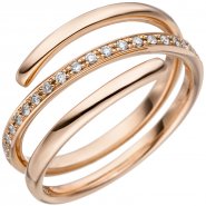 JOBO Damen Ring 585 Gold Rotgold 20 Diamanten Brillanten 0,14ct. Diamantring