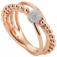 JOBO Damen Ring 585 Gold Rotgold Ros�gold 31 Diamanten Brillanten Ros�goldring