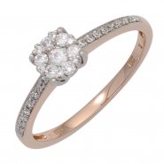 JOBO Damen Ring 585 Gold Rotgold Wei�gold bicolor 29 Diamanten Brillanten